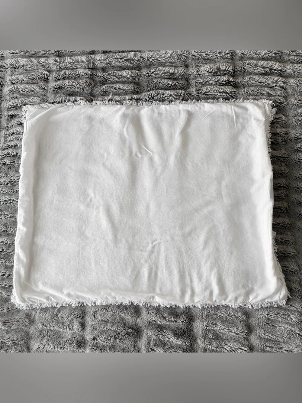 Casaluna Heavyweight Linen Blend Standard Pillow Sham White EUC